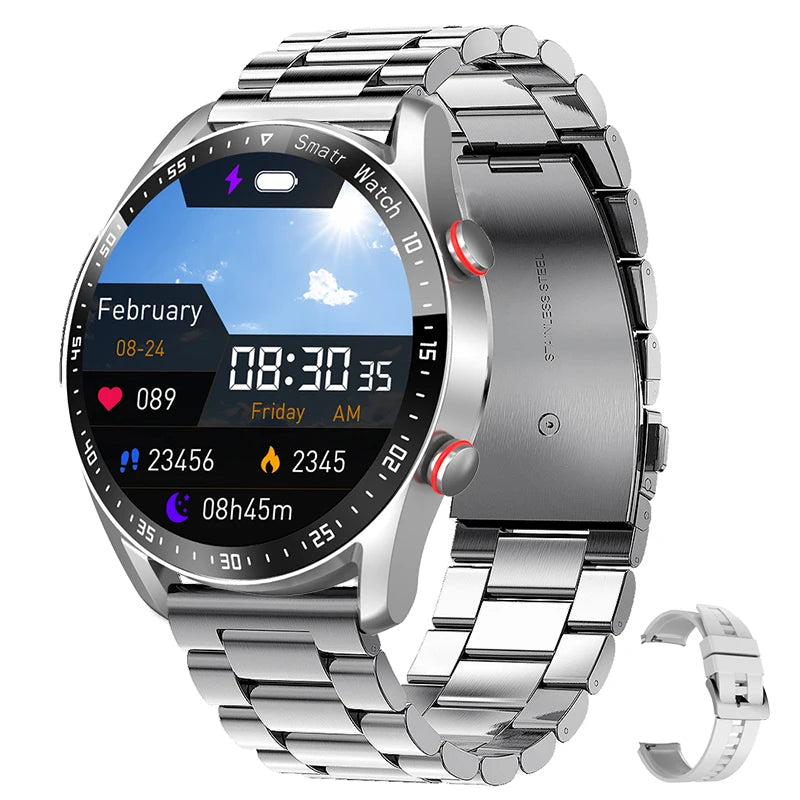 ECG Bluetooth Call Smartwatch: Health, Fitness, Waterproof, Box.