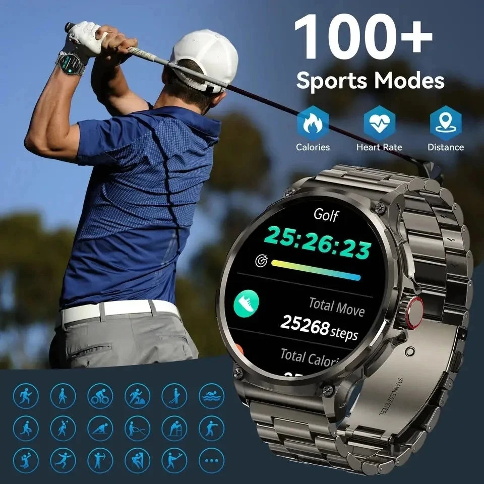 1.85" HD Smartwatch: GPS, BT Call, Long Battery.