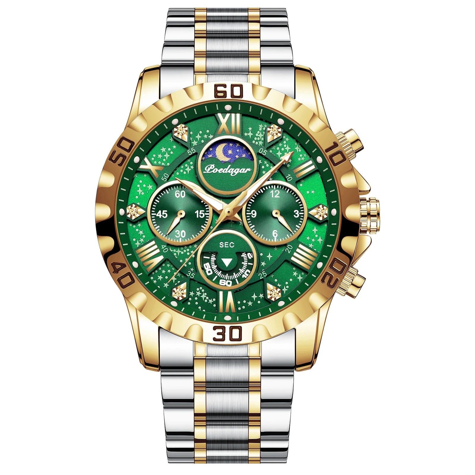 POEDAGAR Men's Sport Watch: Quartz, Chronograph, Waterproof, Luminous.