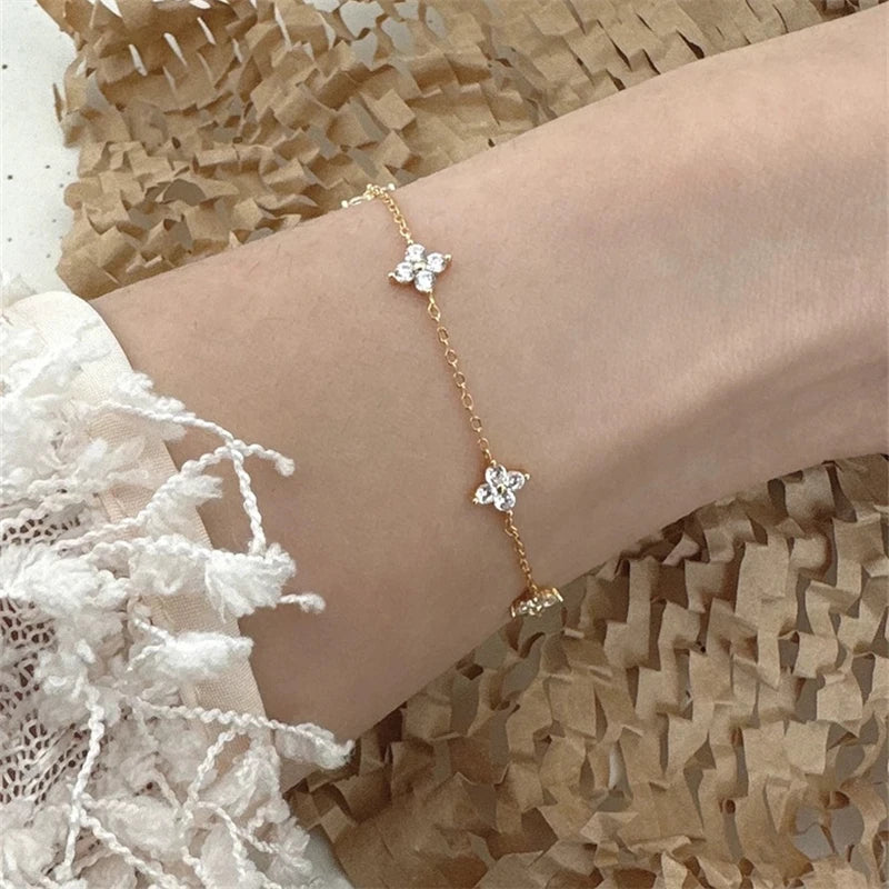 2025 New Crystal Flower Stainless Steel Bracelet