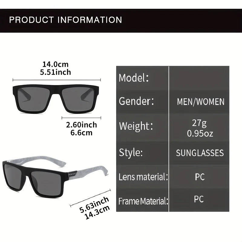 Vintage Square Polarized Sunglasses Men Women Driving Fishing