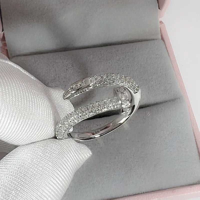 Women Korean Fashion Punk Cubic Zirconia Ring Daily Simple Jewelry