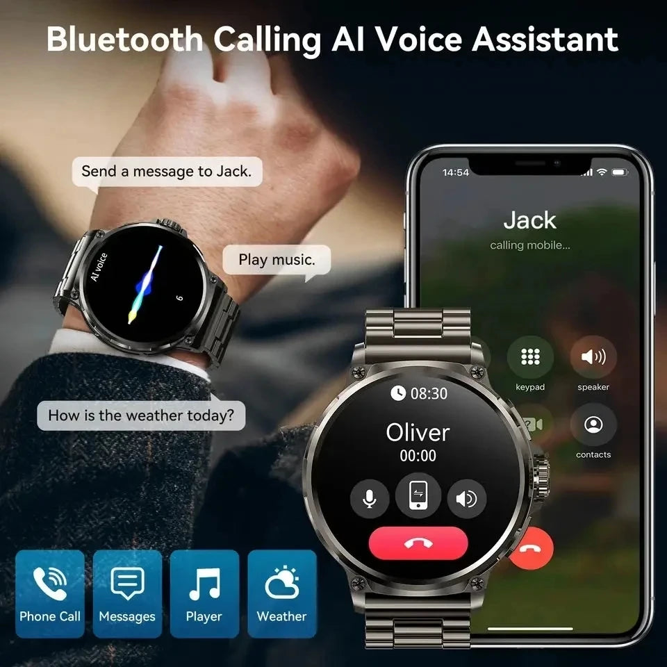 1.85" HD Smartwatch: GPS, BT Call, Long Battery.