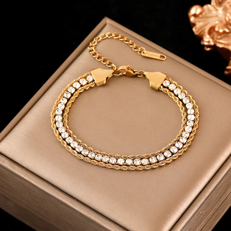 18K Gold Plated Wrist Chain Waterproof Jewelry Gift Party